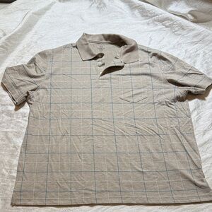 George Men's Beige Checkered Polo Shirt size XL
